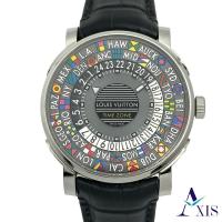 ราคา Louis Vuitton Escal Time Zone Q5D20 นาฬิกาข้อมือ สายสแตนเลส หน้าปัดสีเทา สําหรับผู้ชาย【Used】 (25819463315)