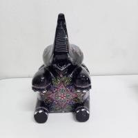 ราคา ช้าง ไม้แกะสลัก ช้างไม้ 8" ชูงวง เครื่องเขิน ล้านนา ลงลักเพ้นท์สี Hand Made ไม้แกะสลัก (24670681839)