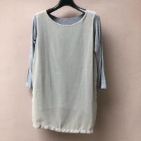 ราคา ส่งต่อ เสื้อยืดแขนสามส่วน แต่งด้วยชีฟอง (2379424158)
