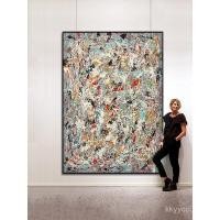 ราคา คัดลอกภาพวาดสีน้ำมัน Pollock มือวาดภาพนามธรรมภาพวาดบนผืนผ้าใบขนาดใหญ่ห้องนอนตกแต่งผนังศิลปะ unframed uphd (29055730829)