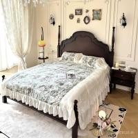 ราคา วอลนัทสีที่เรียบง่ายโบราณฝรั่งเศสเตียงมิจูเตียงจีนอเมริกันไม้เนื้อแข็งเตียง1.8เตียงคู่ขนาดใหญ่เตียงย้อนยุคแอนนา (40668708293)