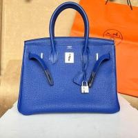 ราคา Hermès Birkin30แท้ Bleu Electric Togo PHW Stamp O square (2011) (29658186066)
