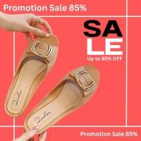 ราคา โปรดีๆลด 85% รองเท้าสวมส้นเตี้ย เปิดปลายเท้า หัวมนสีทูโทน แต่งอะไหล่เข็มขัด เบอร์ 36-41 (58) (41362255338)
