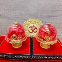 ราคา MT-FL3V พานทองโดมชบาแดงคู่ ถวายพระพิฆเนศ พระแม่อุมา พระแม่กาลี พระแม่ทั้งปวง ราคาต่อคู่ (24538582392)
