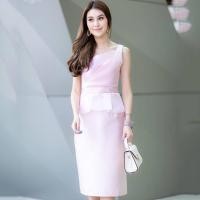 ราคา ชุดออกงานราตรีสั้น/ชุดไปงานแต่งงานสีชมพู อกแต่งจีบผ้าไหมแก้วสวยเก๋ กระโปรงสั้นทรงเอเข้ารูป (7611150449)