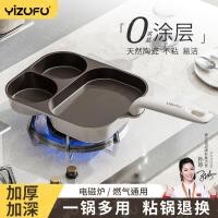 ราคา Titanium อาหารเช้ากระทะมัลติฟังก์ชั่ครัวเรือน Burger กระทะ Non-Stick กระทะทอด Handy เครื่องมือแถวกระทะสาม @- (42720772479)