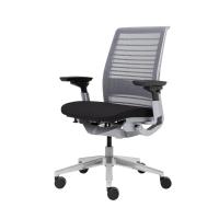 ราคา Modernform เก้าอี้เพื่อสุขภาพ Steelcase รุ่น THINK V2 พนักพิงกลาง ขาอะลูมิเนียม/ADJ.LUMBAR เบาะผ้าดำ พนักพิงตาข่ายเทา (28291047614)