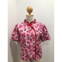 ราคา เสื้อกี่เพ้าสีชมพู ลายดอก แขนตุ๊กตา (22482088931)