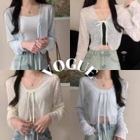 ราคา Vogueพร้อมส่ง เสื้อคลุมแขนยาว กันแดด ซีทรูผ้าไหมพรม ใส่สบายมาก (8K171) (27930881744)