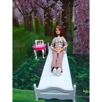 ราคา เตียงนอนตุ๊กตาบาร์บี้เลเลียของแท้100% พร้อมโต๊ะหัวเตียง มีกรอบรูปลายดอกไม้สวยค่ะ (9957221563)