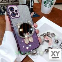 ราคา เคส Realme 9 Pro Realme 9 4G Realme 9 Pro Plus หรูหรามงกุฎหมีหูกระจกแต่งหน้าพร้อมสร้อยข้อมือเชือกแขวน เคสโทรศัพท์ Realme 9 Pro Realme 9 4G Realme 9 Pro Plus (29358927689)