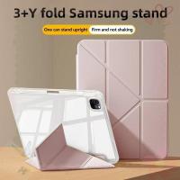 ราคา y+3พับ เคส Samsung Galaxy Tab A9 S9 A9plus/S9 FE/S9 PLUS/S9 plus FE อะคริลิก Protective Case Samsung Tab เคสหลังใส12.4” (29272684079)