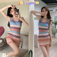 ราคา Vogueพร้อมส่ง ชุดมินิเดรส คล้องคอ ลายทางสีพาสเทล ดีเว้าเว้าหลัง (7Y012) -C (19393428932)