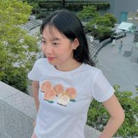 ราคา เสื้อยืดน่ารักๆ เสื้อครอป Oversize ลายพีช และคอร์กี้ (PEACH CORGI) (24057839572)