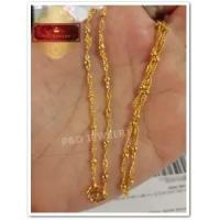 ราคา ใหม่!!สร้อยคอชุบทอง 24K (99.9%) ลายบิดทองสลับกลม น้ำหนัก 2 สลึง ยาว 18 นิ้ว (5565064067)