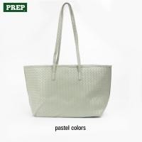 ราคา 1แถม1 กระเป๋าสะพายไหล่ แฟชั่น tote bag (เขียว) หนังสาน100% ซื้อใบใหญ่แถมใบเล็ก 5 สีพาสเทล สวยคุ้ม⚡ (7388968161)