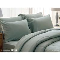 ราคา ผ้าปูที่นอน 6 ฟุตไม่รวมนวม ทิวลิป ดีไลท์(Tulip Delight) สีพื้นมีลายในตัว ทอ 380 เส้น (1483949481)