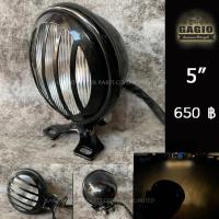 ราคา ไฟหน้า ทรงกลม ขนาด 5 นิ้ว มีตะแกรง เลนส์ใส เหมาะสำหรับมอเตอร์ไซค์สไตล์ วินเทจ คลาสสิค คาเฟ่ เรโทร บอบเบอร์ HD อื่นๆ (8745397338)