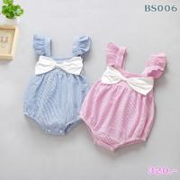 ราคา บอดี้สูทแขนระบายลายริ้วแต่งโบว์ (305366204)