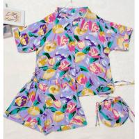 ราคา เสื้อสงกรานต์ เสื้อฮาวายลายดอก ชุดสงกรานต์ เซ็ตฮาวาย เสื้อ+กางเกง+กระเป๋า (24214286946)