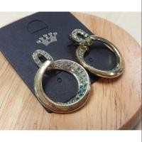 ราคา ต่างหู แต่งเพชรสีฟ้า งานซาร่า ZARA (1467066677)