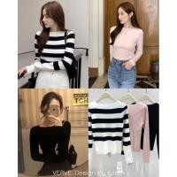 ราคา เสื้อไหมพรมแขนยาวคอปาด ผ้าไหมพรมเนื้อดี เนื้อนิ่มใส่สบาย เสื้อทรงเข้ารูปใส่สวยมากๆ (21286133889)