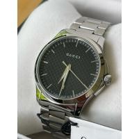 ราคา GUCCI Men's G-Timeless 40 mm Date Bracelet Strap Watch Swiss Movement Black Dial YA126316 (43511899555)