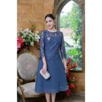 ราคา 4 สี ชุดเดรสลูกไม้ออกงาน ลายสวยมากๆ ค่ะ ชุดแซก ออกงาน สีฟ้าคราม ชมพู กะปิ ดำ เดรสออกงาน เดรสไปงาน M-3XL ทรงเอ ราตรี สั้น (22561709049)