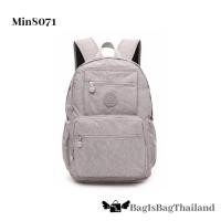 ราคา กระเป๋าเป้สีสวย ช่องเยอะ มีช่องใส่โน๊ตบุ๊ค น้ำหนักเบา ทนทาน กันน้ำได้ แบรนด์Mindesa สีเทา (Min-8071-GR) (3465135934)