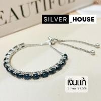 ราคา สร้อยข้อมือพลอยไพลิน พลอยไพลิน ตัวเรือนเงินแท้ 92.5% (26824251297)