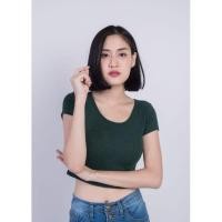 ราคา เสื้อครอป ผ้าร่อง ไหมพรม แขนสั้น มือ1 ราคาถูกกกก (815637203)