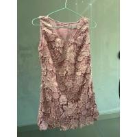 ราคา เดรสลูกไม้แขนกุด สีชมพูกะปิ เดรสมือสองสภาพดีมาก (25316770892)