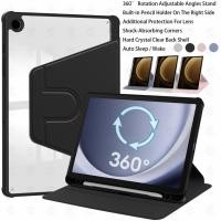 ราคา สำหรับ เคส Samsung Tab S9 FE Plus/Tab S6 lite/Tab S7 FE/Tab S10 FE/Tab A9 หมุนได้360 องศาหมุน หลังโปร่งใส มีช่องใส่ปากกา (25245210196)