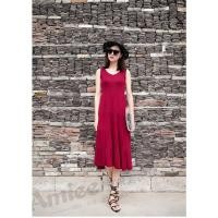 ราคา ชุดเดรสคลุมท้องผ้ายืดเนื้อเรย่อนนิ่มทิ้งตัวใส่สบาย AA1439 (835189401)