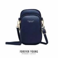 ราคา New! Forever Young กระเป๋าใส่โทรศัพท์มือถือสีน้ําเงินเข้มสไตล์เกาหลี (9758065393)