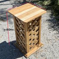 ราคา แท่นวางแจกัน แท่นไม้สักแท้สูง50เซนติเมตร (42617110568)