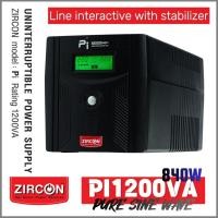 ราคา ZIRCON UPS PI 1200VA/840W สำหรับคอมประกอบ/PSU80+/RIG/ Pure Sine Wave 100%/Service Center ประกัน 2 ปี (14239367404)