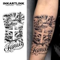 ราคา Inkartlink Cross & Dove กันน้ํา 15 วัน, รอยสักเฮนน่าชั่วคราว, รอยสักปลอม, รอยสักวิเศษกึ่งถาวรสําหรับข้อมือ (27282634255)