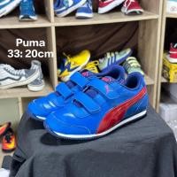 ราคา พูม่า(Puma)รองเท้าผ้าใบเด็กแบรนด์มือ2 เบอร์33ยาว20ซม. สีน้ำเงินแบบแปะ(ตีนตุ๊กแก) (17497747366)
