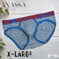 ราคา กางเกงในชายเซ็กซี่ Andrew Christian Sexy Underwear Hampton Stripe Almost Naked Brief, Blue ,X-Large (29509771052)