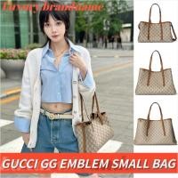 ราคา กุชชี่ GUCCI GG Emblem series กระเป๋าโท้ทใบเล็ก Shopping bag กระเป๋ารักแร้ กระเป๋าสะพายไหล่ (28976686695)