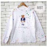 ราคา POLO RALPH LAUREN POLO BEAR BOYS PAINT SPLATTER LONG-SLEEVE T-SHIRT เสื้อแขนยาว (11897757952)