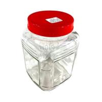 ราคา โหลแก้ว โหลแก้วฝาแดงสี่เหลี่ยม 4 ปอนด์ ไก่ฟ้า JPS #6435 โหลปอนด์เหลี่ยม ฝาแดง 1.9 ลิตร (4 ปอนด์) (20916583120)