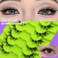ราคา GROINNEYA ขนตาธรรมชาติ 5 คู่ Cat Eye Lashes Faux Mink Eyelashes Winged End Eye Elongated Eyelashes ธรรมชาติดูแต่งหน้า Cils (29736152418)