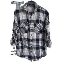 ราคา ชย มือสอง Charlotte Russe เสื้อลายสก๊อตผู้หญิง มีกระดุม กระเป๋าคอ 100% เรยอน ขนาดM (41703436867)