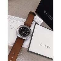 ราคา GUCCI GG2570 BLACK DIAL BROWN LEATHER MEN'S (5151119829)