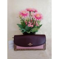 ราคา Coach F56494IM/KhakiOxblodMultiกระเป๋าสตางค์ ใบยาว หนัง Canvas ลายซี (6038536021)