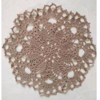 ราคา พร้อมส่ง ดอยลี่รองพาน11.5นิ้ว ถักโครเชต์เส้นฝ้ายแท้สีน้ำตาล ผ้าปูโต๊ะลูกไม้ ผืนถักรองพานรองจาน (20791121481)