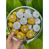 ราคา เหรียญโปรยทาน ผอบ สีเงิน-ทอง ริบบิ้นกากเพชร แพ็คละ 50 ชิ้น (26189960629)