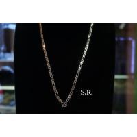 ราคา S.R. สร้อยคอลายเรต เนื้อเงา เล่นไฟ พร้อมใบรับรองสินค้า เคลือบทองคำขาวแท้100%(ใหญ่) (27520060463)